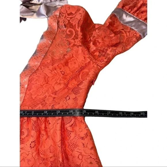 Free People Orange Gilded Lace Mini-dress - Picture 9 of 13